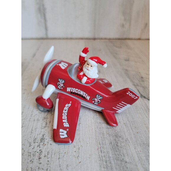 Danbury Mint airplane Wisconsin Badgers ornament Xmas - Picture 2 of 6